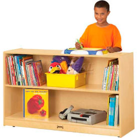 Low Adjustable Mobile Bookcase, 48"W x 15"D x 29-1/2"H, Birch Plywood