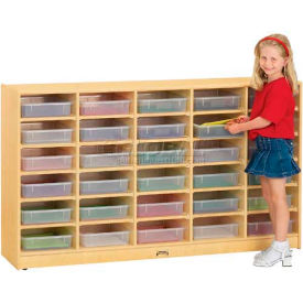 30 Tray Mobile Cubbie Without Paper-Trays, 60"W x 15"D x 35-1/2"H, Birch Plywood