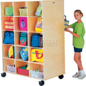 30 Compartment Double-Sided Mobile Big Twin, 48"W x 27"D x 65"H, Birch Plywood