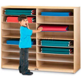 Mobile Mat Storage, 16, 53"W x 18"D x 45"H, Birch Plywood