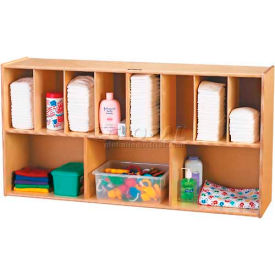 Wall Mounted Storage Diaper Organizer, 48"W x 12"D x 25"H, Birch Plywood