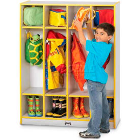 Kid Coat Locker, 4 Wide, 39"W x 15"D x 50-1/2"H, Gray Laminate