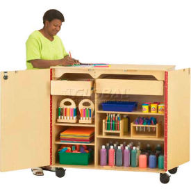 Mobile Supply Cabinet 45"W x 24"D x 46"H, Birch, Assembled