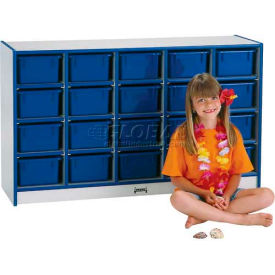 20 Tray Mobile Cubbie w/o Trays, 48"W x 15"D x 29-1/2"H, Gray Laminate, Black Edge