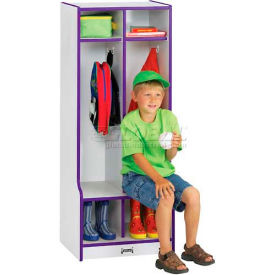 Kid Seat Locker, 2 Wide, 20"W x 17-1/2"D x 50-1/2"H, Gray Laminate