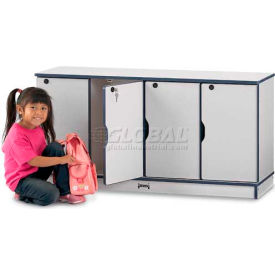Lockable Locker, Single Stack, 4 Wide, 48"W x 15"D x 23-1/2"H, Gray Laminate