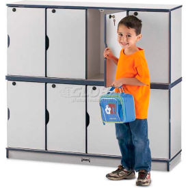 Lockable Locker, Double Stack, 48"W x 15"D x 45-1/2"H, Gray Laminate