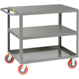 Welded Service Cart w/3 Shelves, 2000 lb. Capacity, 36"L x 24"W x 35"H, Gray