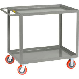 Welded Service Cart w/2 Lip Shelves, 2000 lb. Capacity, 48"L x 30"W x 35"H, Gray
