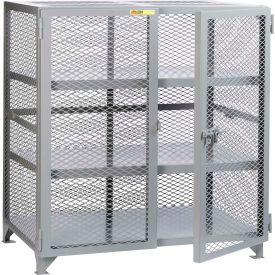 Welded Storage Locker, 2 Center Shelves, 49"W x 27"D x 52"H, Gry, Assembled
