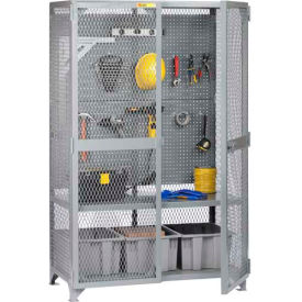Tool Storage Cabinet with Pegboard, 49"W x 33"D x 78"H, All-Welded, Gray