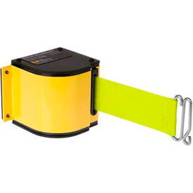 Warehouse Retractable Belt Barrier, Yellow Case With Neon Yellow Belt