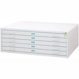 5 Drawer Blueprint Flat File Cabinet, 53-1/2W, White