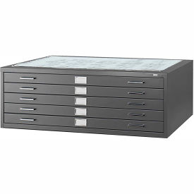 5 Drawer Blueprint Flat File Cabinet, 53-1/2W, Black