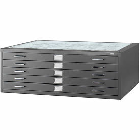 Closed Flat File Cabinet Base For 4998, 53-1/2"W, Black