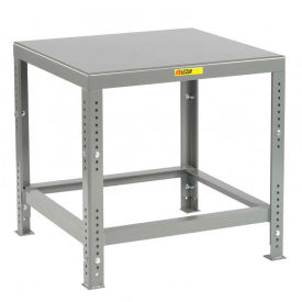Stationary Machine Table w/ Adj Angled Leg, Steel Square Edge, 60"W x 30"D, Gray