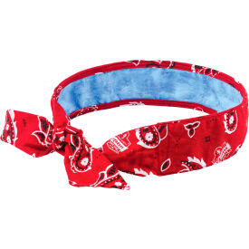 Chill-Its Evap. Cooling Bandana w/ Built-In Cooling Towel, Tie, Red Western