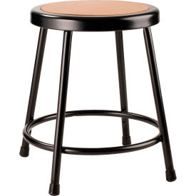 18" Steel Work Stool with Hardboard Seat - Backless - Black - Pack of 2