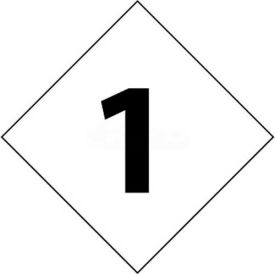 DCN61 NFPA Label Number, 7-1/2" X 7-1/2", White/Black, 5/Pk