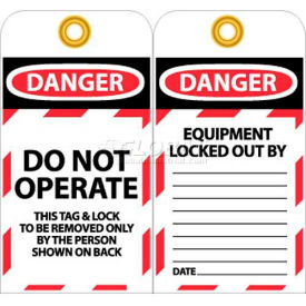 LOTAG10-25 Tags, Do Not Operate, 6" X 3", White/Red/Black, 25/Pk