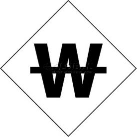 DCL104 NFPA Label Symbol, Use No Water, 5" X 5", White/Black, 5/Pk