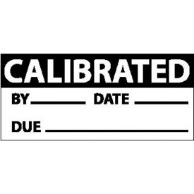 Calibrated Date & Initials Labels, 2-1/4"W x 1"H, Black/White, Pack of 3
