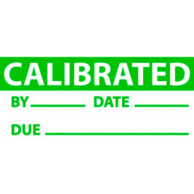 Calibrated Date & Initials Labels, 2-1/4"W x 1"H, Green/White, 3/Pack