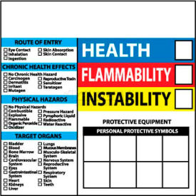 HM42 RTK Labels-Write On Color Bar, 6" X 6", Red/Yellow/White/Blue, PSV