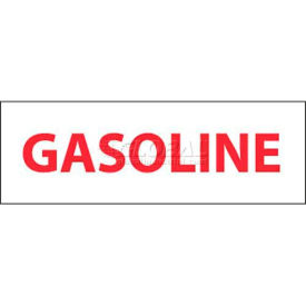 Safety Sign, Gasoline, 4" X 12", White/Red