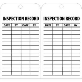 Tags, Inspection Record, 6" X 3", White/Black, 25/Pk