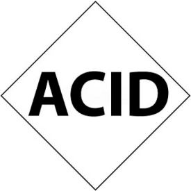 DCL124 NFPA Label Symbol, Acid, 5" X 5", White/Black, 5/Pk