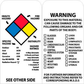 RPT77 Tags, NFPA Diamond Tag, 6" X 3", White/Black, 25/Pk