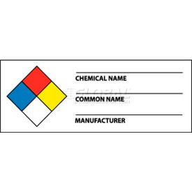 WOL8ALV NFPA Chemical Label, 1-1/2" X 4", Red/Yellow/White/Blue, PSV