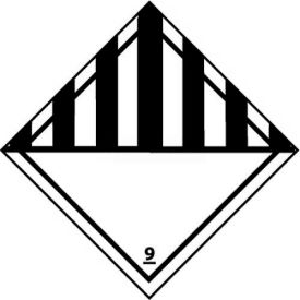Class 9 Shipping Labels, 4"L x 4"W, Black/White, Roll of 25
