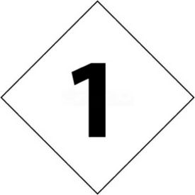 DCN21 NFPA Label Number, 1, 2-1/2" X 2-1/2", White/Black, 5/Pk