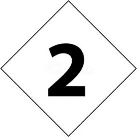 DCN22 NFPA Label Number, 2, 2-1/2" X 2-1/2", White/Black, 5/Pk