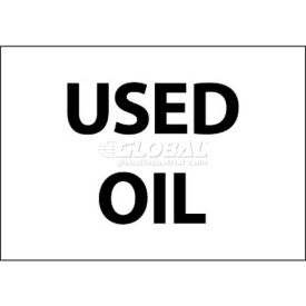 Hazardous Materials Sign, Used Oil, 3" X 5", White/Black