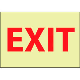 Fire Sign, Exit, 10" X 14", White/Red