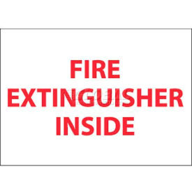 Fire Sign, Fire Extinguisher Inside, 3" X 5", White/Red