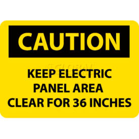 OSHA Sign, Caution Keep Electric Panel Area Clear For 36 Inches, 10" X 14", Yellow/Black