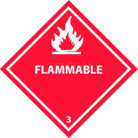 DL158P DOT Placard, Flammable 3, 10-3/4" X 10-3/4", White/Red