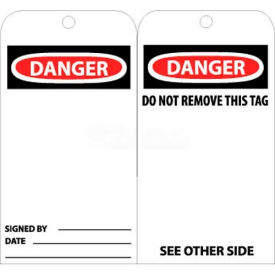 Tags, Danger, 6" X 3", White/Red/Black, 25/Pk