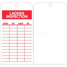 RPT168 Tags, Ladder Inspection, 6" X 3", White/Red, 25/Pk