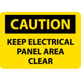 OSHA Sign, Caution Keep Electrical Panel Area Clear, 10" X 7", Yellow/Black