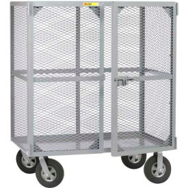 Security Box Truck w/2 Shelves, 1500 lb Capacity, 48"L x 24"W x 60"H, Gray