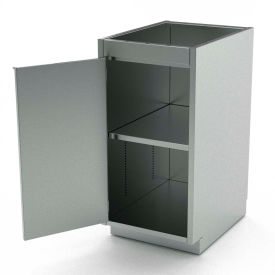 Stainless Steel Base Cabinet BC-1102, 1 Hinged Door, 1 Shelf, 18"W x 21"D x 36"H