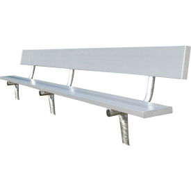 12' Aluminum Team Bench w/ Back, In Ground Mount