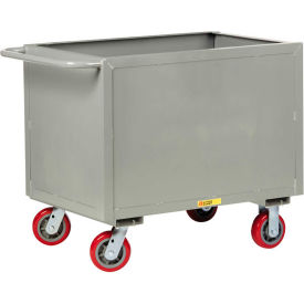 Steel Box Truck, Solid Sides, 2000 lbs., 24" x 48", Non-Marking Poly Wheels