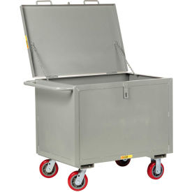 Steel Box Truck, Solid Sides, 2000 lbs, 24" x 36", Non-Marking Poly, Hinged Lid