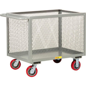 Steel Box Truck, Mesh Sides, 2000 lbs., 30" x 48", Non-Marking Poly Wheels